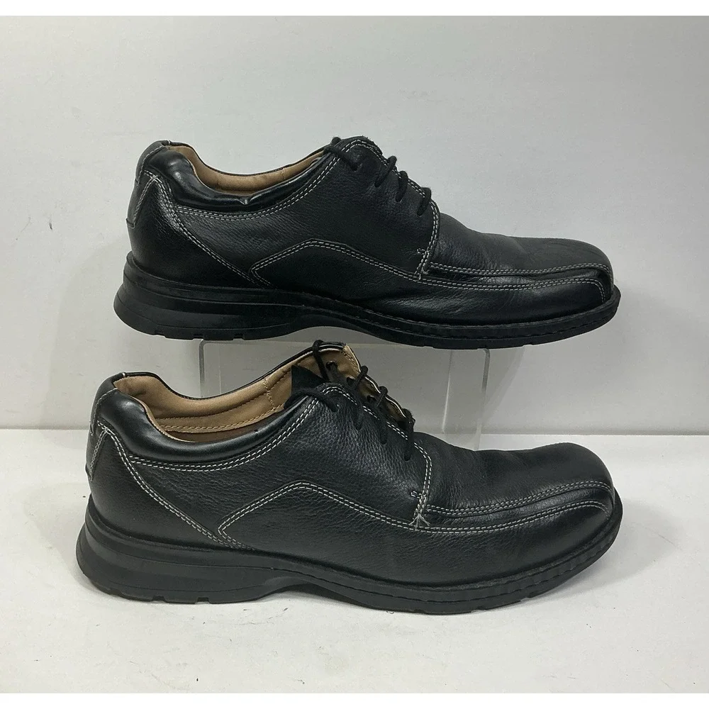 Dockers Trustee Black Moc Toe‎ Oxford Mens Sz 11.5 M Leather Casual Dress Shoes